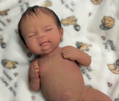 16 inch Preemie Silicone Baby painted by Prototype Artist Mercedes Valenzuela