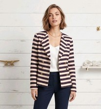 Cabi Blazer Womens Size 6 Cruise Jacket Striped Double Breasted Nautical 5094