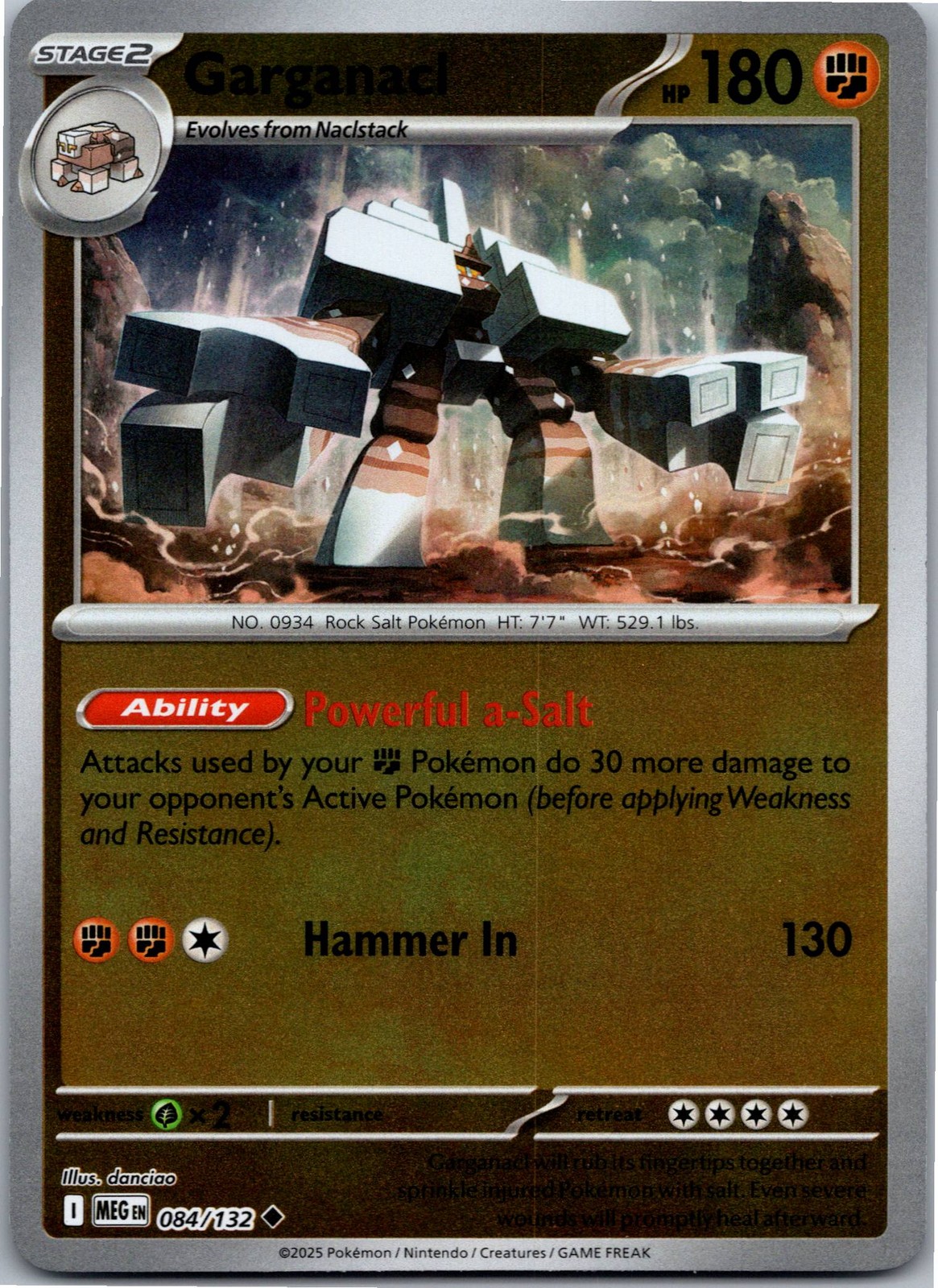 Garganacl - ME01: Mega Evolution 084/132 - Uncommon - NM Pokémon TCG