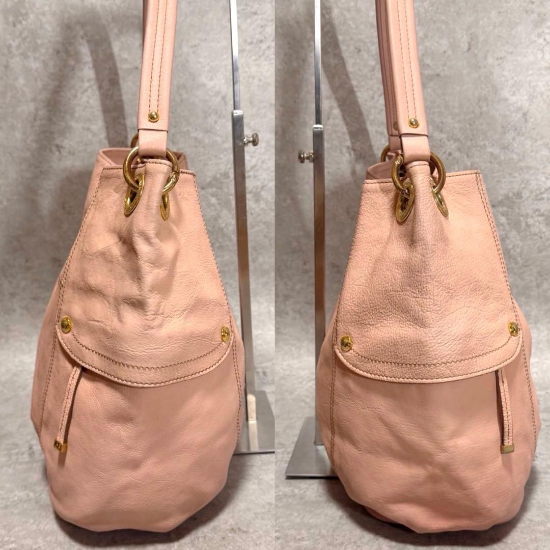 Burberry Blue Label One Shoulder Tote Bag Pink Full Leather Nova Check New thumbnail 4