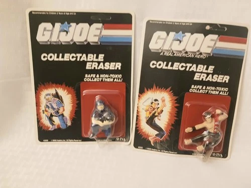 Vintage 1986 GI Joe Collectible Eraser Set Of 2 - In Original Package