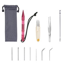 Paracord Stitching Set with Marlinspike, Accessories Red Silver Tone