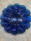 Vintage Anchor Hocking "Fairfield" Flashed Cobalt Blue Deviled Egg Plate/Dish