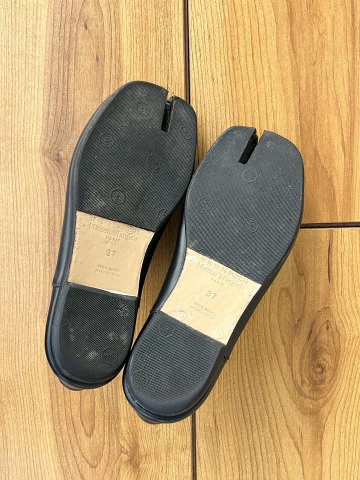 Maison Margiela Tabi Babouche Leather Flats In Black Size 37 EU|6.5US|4.5 UK - Image 2 of 4