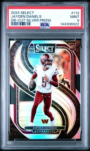 2024 Select Premier Jayden Daniels Die Cut Silver Prizm #112 PSA 9 RC ROOKIE