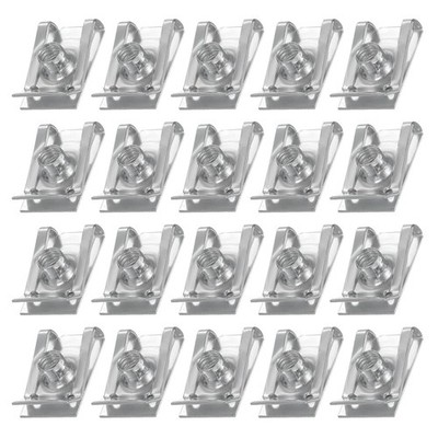 20x U-Style M6-1 Klemmen für Nüsse, Manganstahl silber