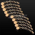 Dental Ortho Traction Chain Round Buttons with Chain Gold Plated 10 Pcs AZDENT
