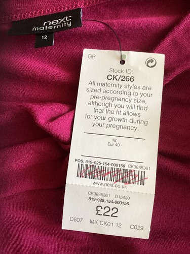 NBWT NEXT MATERNITY DRESS SIZE 12 - Picture 8 of 9