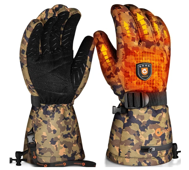 OIGOGOI 7.4V Rechargeable Heated Ski Gloves Touchscreen Waterproof