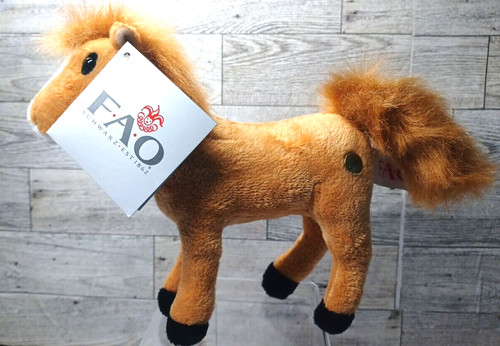 Toys R Us Plush Horse Pony Geoffrey FAO Schwarz 2011 Tags 10" EUC