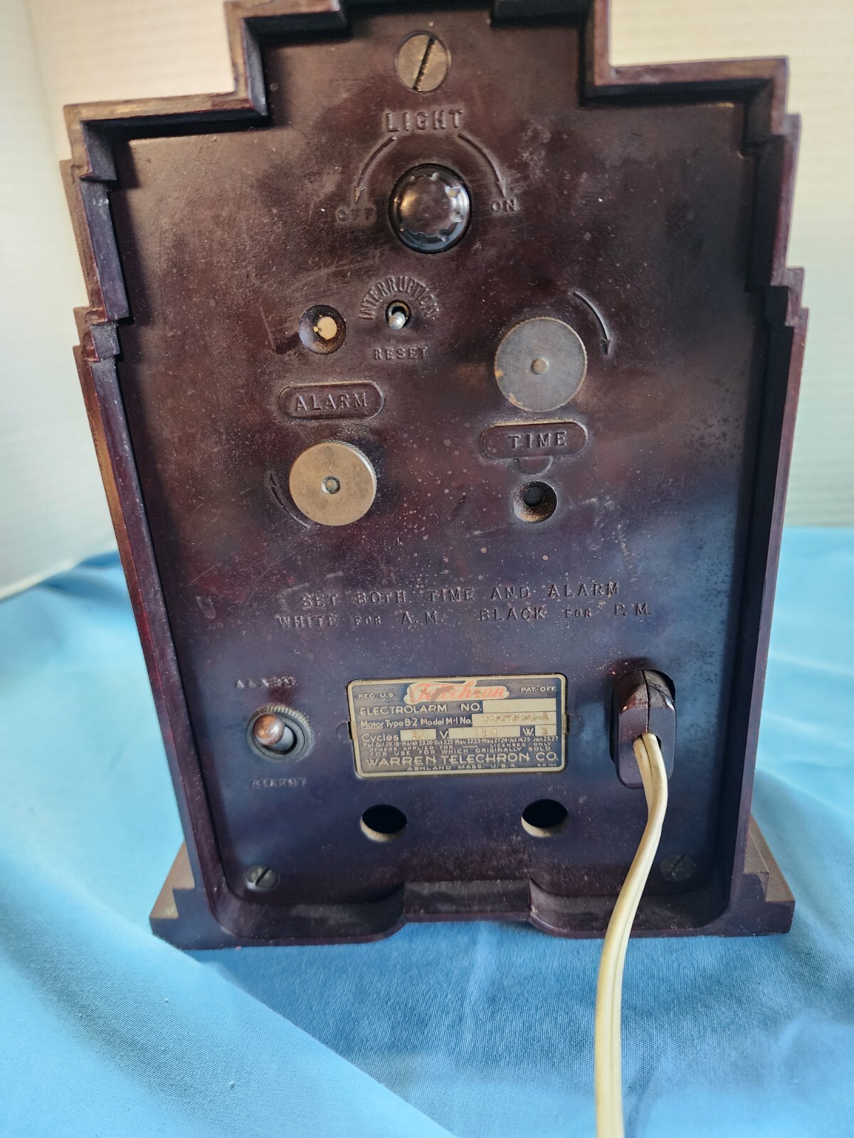 Antique Telechron Electrolarm Model 700 Skyscraper Bakelite Clock Art Deco Works eBay