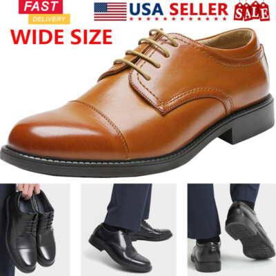 Men's Wide Oxford Shoes Lace up Casual Shoes Business Dress Formal Shoes  Size US | eBay