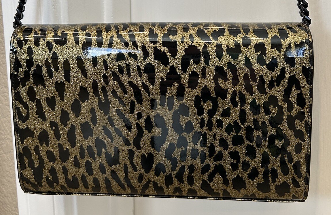 SAINT LAURENT Portafoglio borsa a mano Kate usatoaint YSL Sai Laurent glitte stampadata