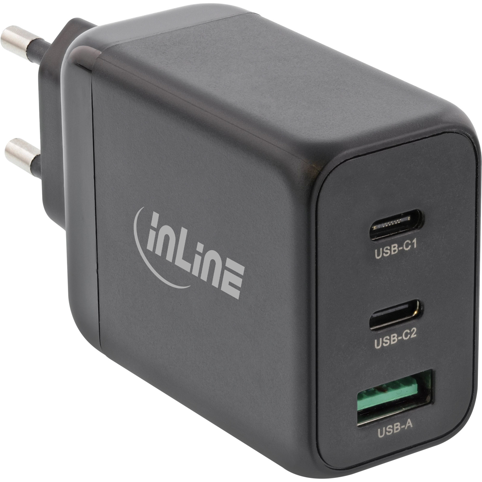 Inline Usb Pd Netzteil, Gan Ladegerät, 3-port, Dual Usb-c + Usb-a,
