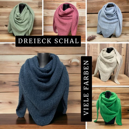 Dreieck Schal Wolle Damenschal XXL Flauschiger Winterschal 202 x 82cm Halstuch