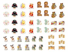 Dollhouse Miniatures Vintage Retro Animals Nursery Decals D&eacute;coupage MIN203
