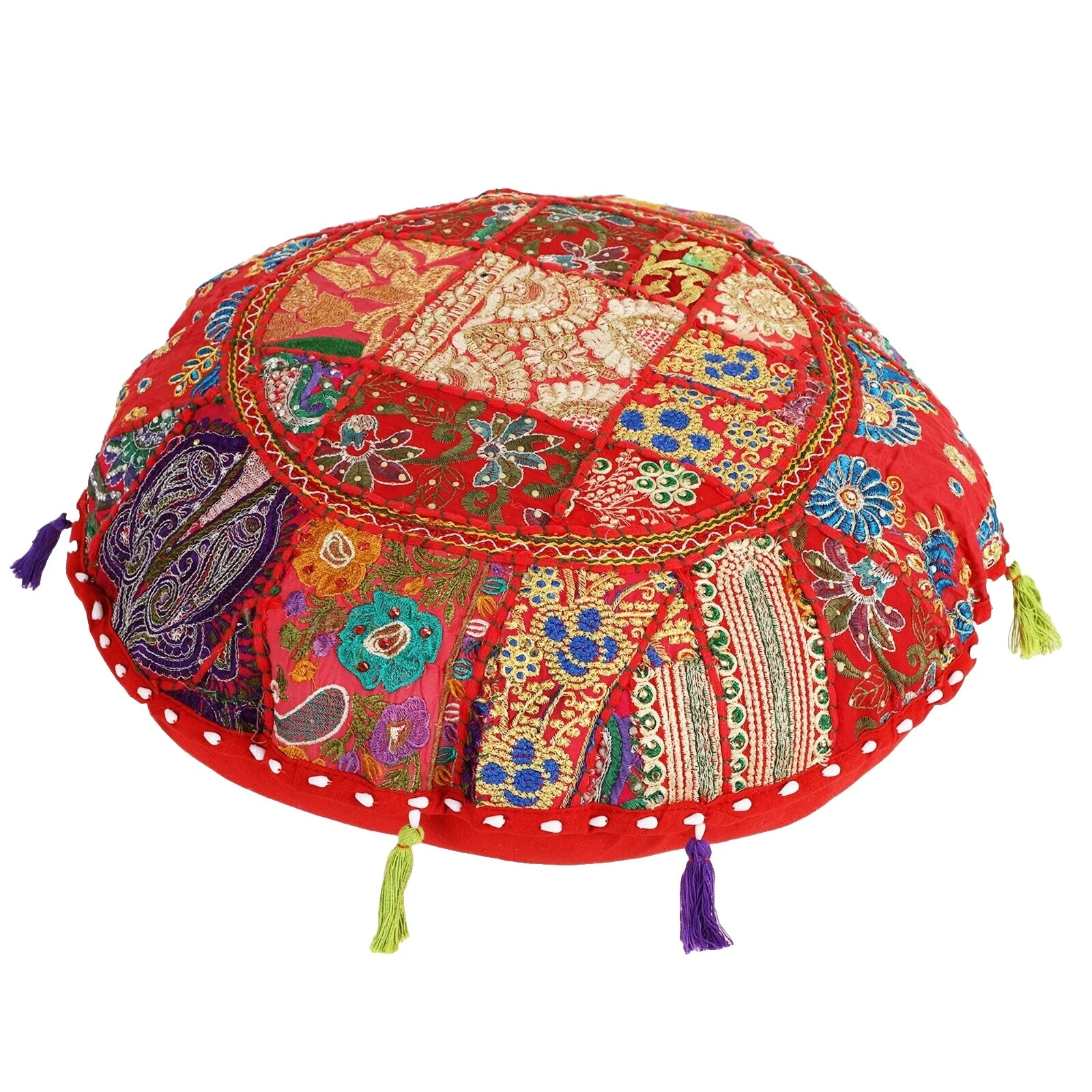 Patchwork Flowers Round Home Décor Pillows