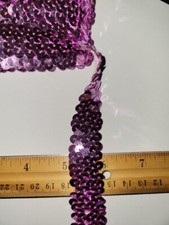 Purple Sequin Elastic Trim. 1" Width. 2yds 28" Length