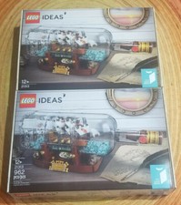 2 Sealed Retired LEGO 21313 Ideas Original Ship in a Bottle 2018 w/ different bo