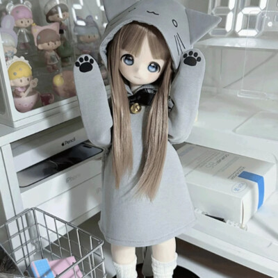 1/4 BJD Doll Ball Joint Doll Resin Eyes Cat Dress-up Girl Full Set Holiday Gift