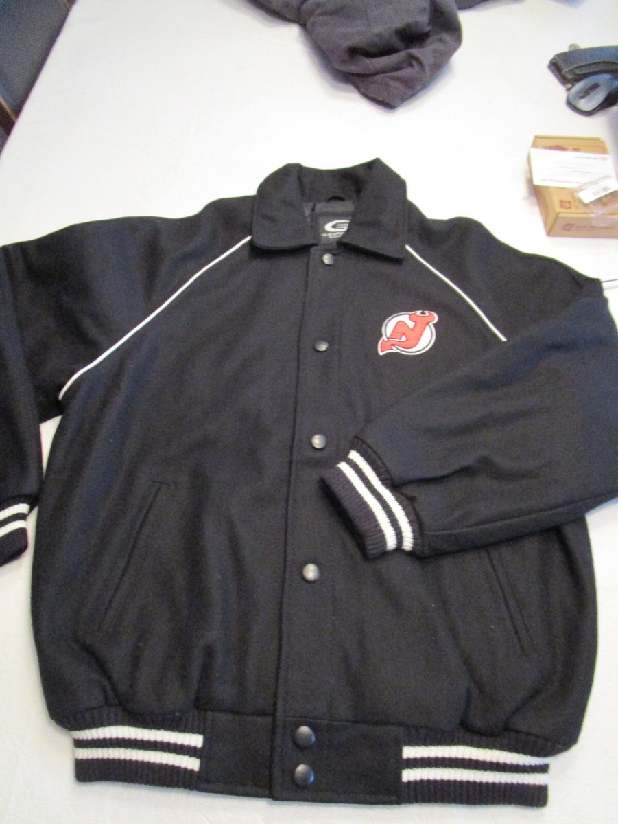 NHL New Jersey Devils Quilt Lined Varsity Jacket GIII Sports Black