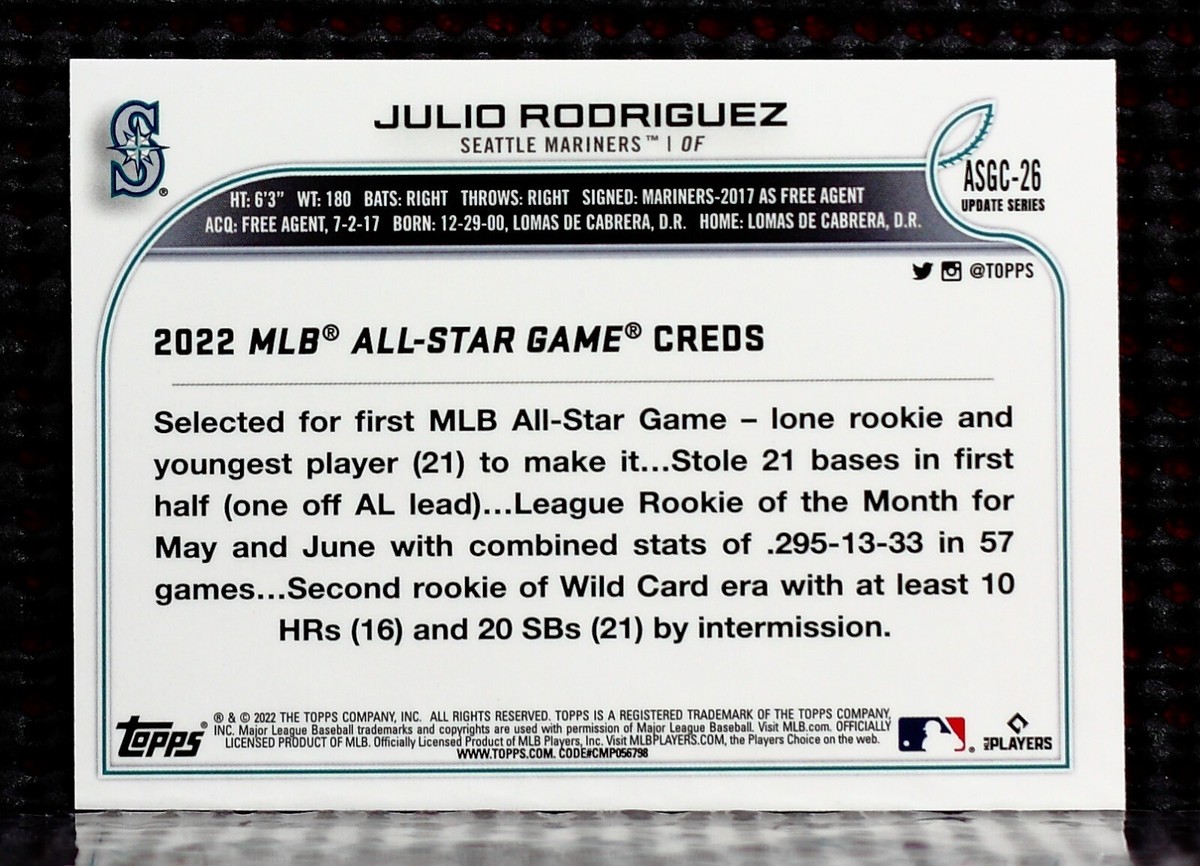 JULIO RODRIGUEZ - 2022 TOPPS CHROME UPDATE '22 ALL STAR GAME