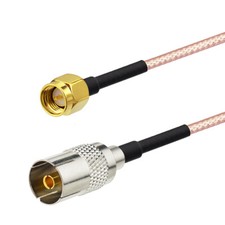 IEC DVB-T TV PAL Female to SMA Male Plug Adapter Cable pigtail Coax RG316 10cm