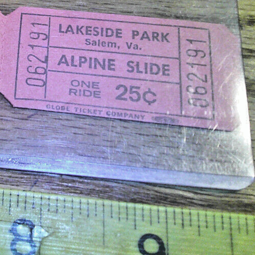 Vintage Lot Lakeside Park Salem Virginia Alpine Slide one ride 25c