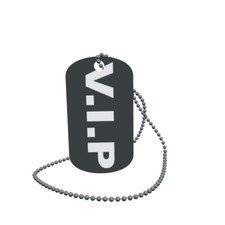 Dog Tag Flag VIP V.I.P. Dog Tag Aluminium 30 x 50mm