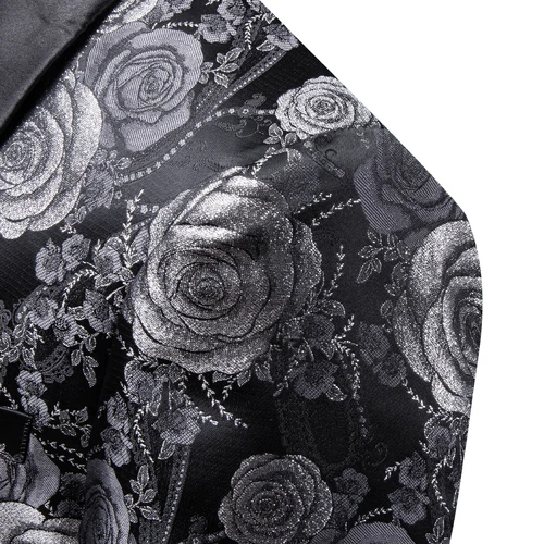Para Hombres Floral Esmoquin Cena Chaqueta Calce Regular Chal Solapa Paisley Baile de graduación Fiesta Traje - Imagen 129 de 236