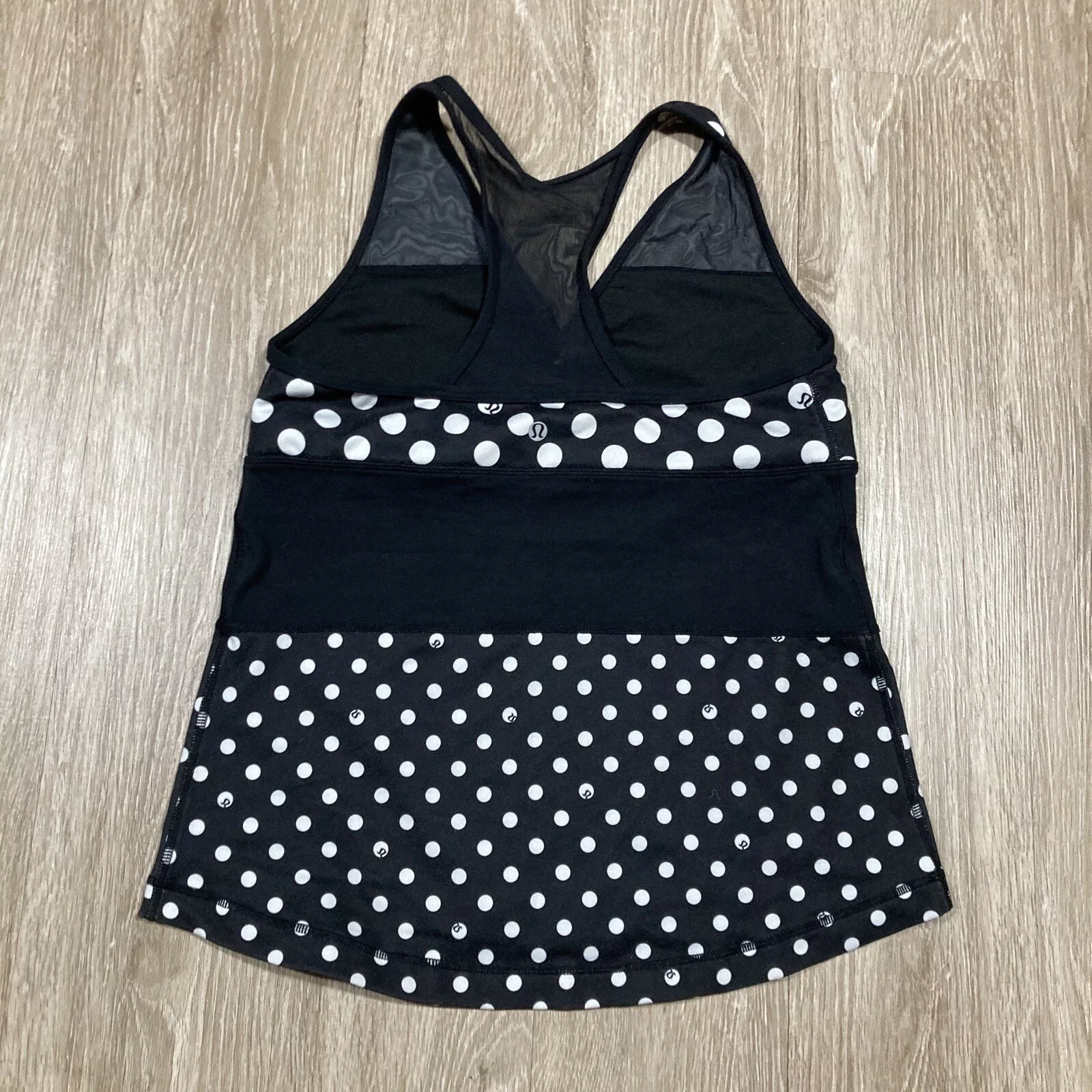 lululemon polka dot active-wear gym work-out 2 lulu tank-top