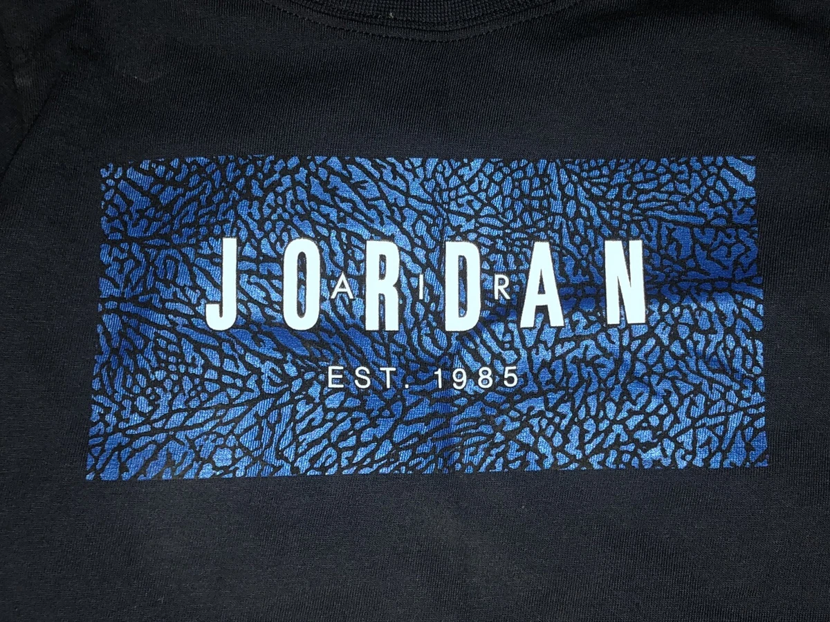 Rare Retro Jordan Navy Blue T shirt Top Air Jumpman Boys Girls
