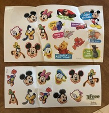 VTG Disney Movie Club Sticker Sheets Mickey Minnie Mouse Donald Duck Goofy Pooh
