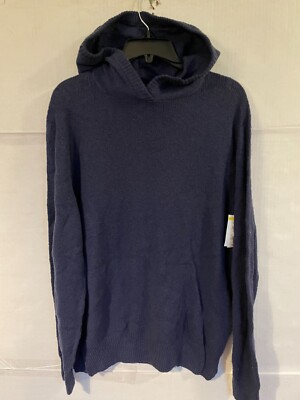 GOODLIFE KNIT SWEATER HOODIE TOP MENS SIZE XL XLARGE NAVY BLUE NEW