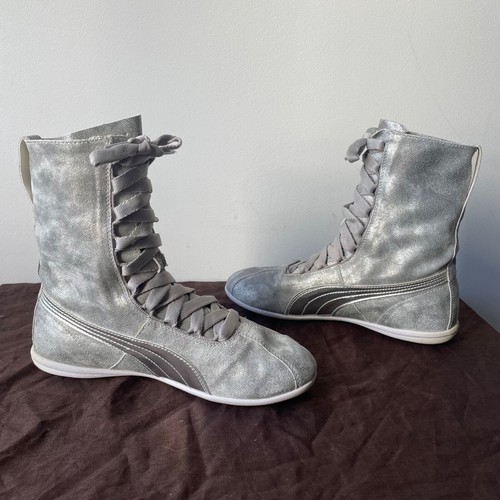 Puma Eskiva Women's White Leather High Top Boxing Shoes Sneakers US 6 UK 3.5 - Picture 2 of 7