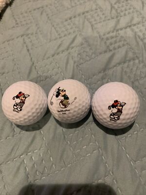 Set of 3 Golf Balls Disneyland Mickey Mouse Medalist, Pinnacle, and Acushnet