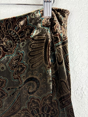 LOFT Damen Samt Ausbrenner Seidenmischung Rock Gr. 6P Herbst Boho Paisley Academia - Bild 3 von 8