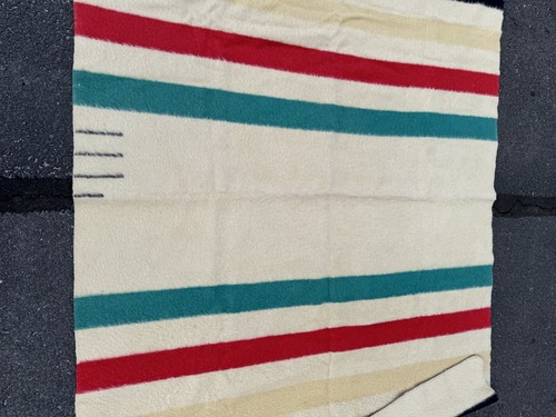 Vtg Antique Hudson’s Bay 3.5 Point Striped Wool Trading Blanket 82.5”x61.5 - Picture 6 of 15