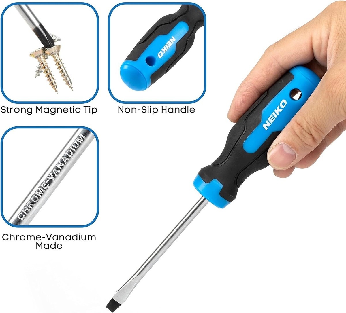 NEIKO 01378A Magnetic Screwdriver Set | 10 Piece | Phillips