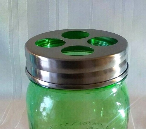 Stainless Steel SOAP DISPENSER KIT ~ Mason Jar TOOTHBRUSH LID High Quality - 第 7/14 張圖片
