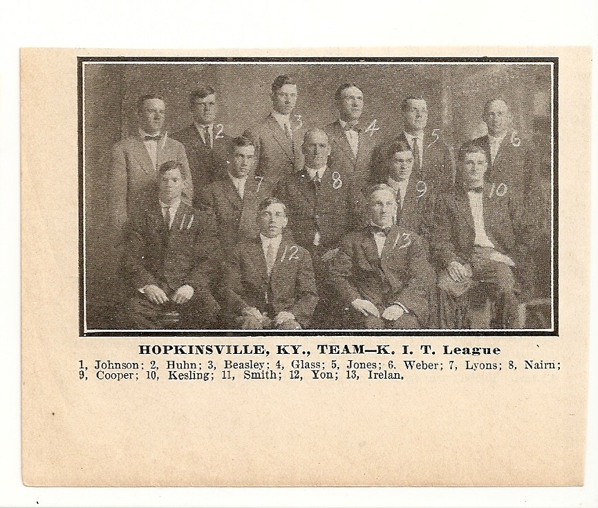 Hopkinsville Hoppers 1911 Team Picture Dixie McArthur Emil Huhn Hal