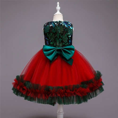 Christmas Princess Flower Girls Tutu Dress Sequins Sleeveless Wedding Party Gown - Bild 27 von 39