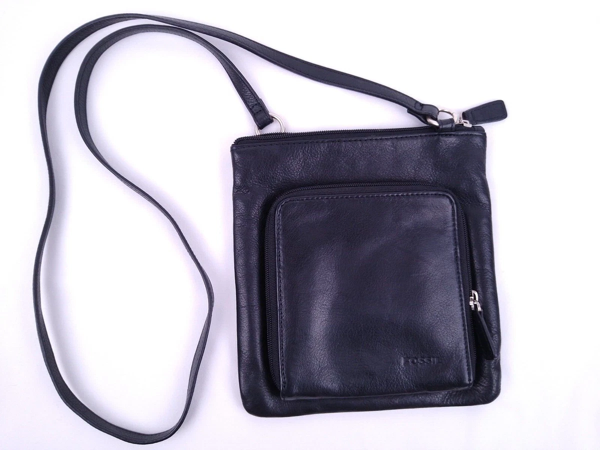 Crossbody Mini Purse Black Leather Small Crossbody Bag 