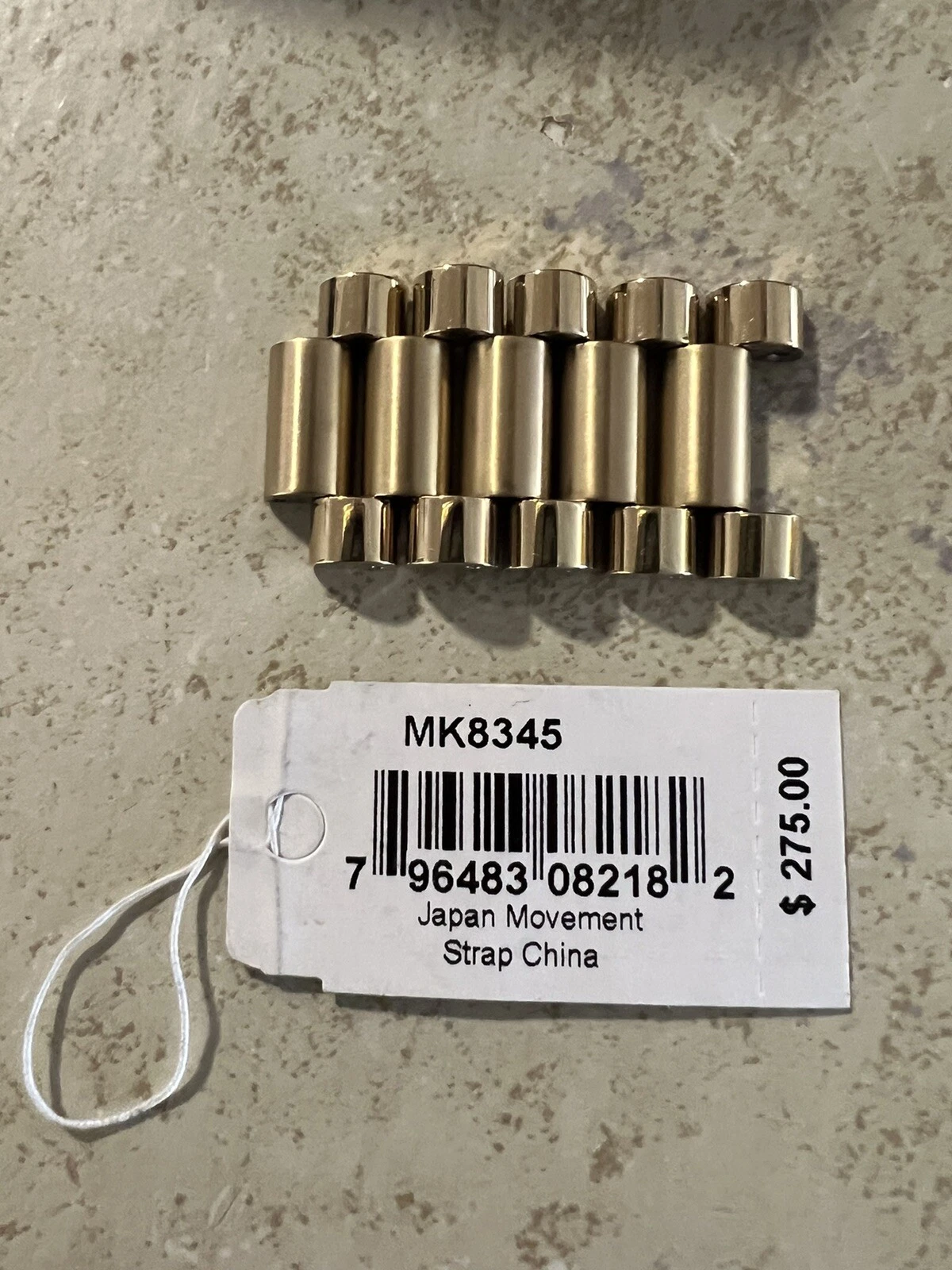 NUOVO Michael Kors MK8345 Uomo Cooper quadrante bianco testurizzato solo maglie tonalità oro!