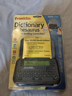NEW Franklin Bookman II MWD-1440 Merriam-Webster DICTIONARY & THESAURUS Spelling