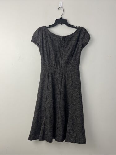 Zara Woman Wool Blend Tweed Dress Size Medium Tweed Cap Sleeve Midi Fit Flare - Picture 2 of 13