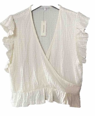 Fashion London - Francesca's, Off White Blouse Shirt Top~Size L