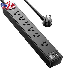 Power Strip Surge Protector Yintar Extension Cord with 6AC Outlets  3 USB Ports