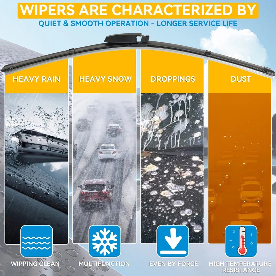 2 piezas limpiaparabrisas delantero para Mercedes Benz CLK W209 C209 22"+22" Foto 4 de 4