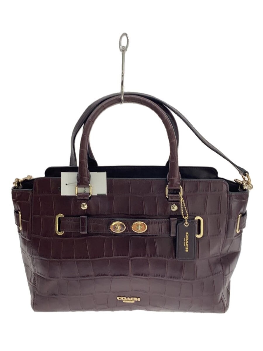 COACH Bordeaux Plain Leather Tote Bag for Women